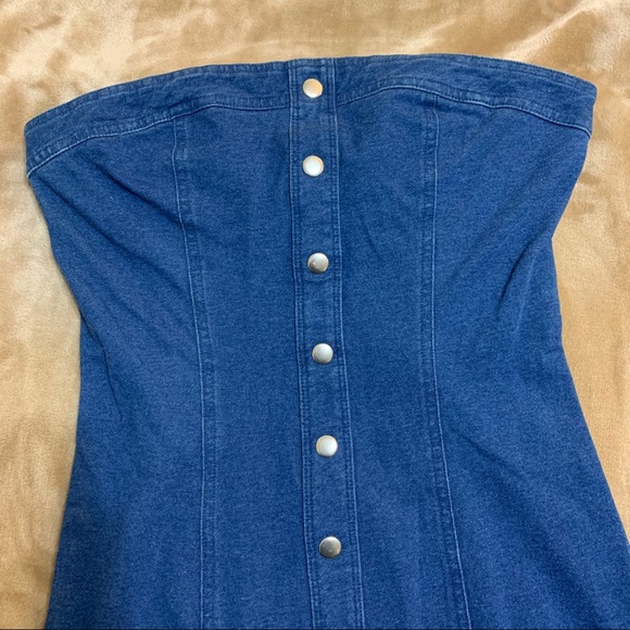 NEW Forever 21 Strapless Denim Dress - Picture 8 of 8